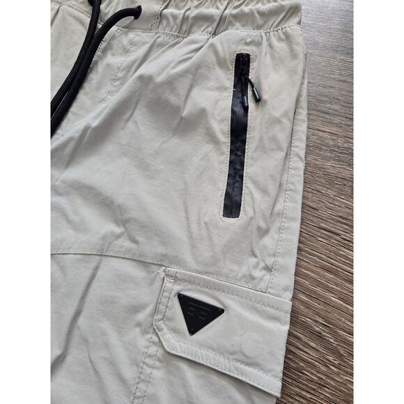 Benjamin Black Jogger Pants Beige Techwear Cargo Style Nylon Blend Sz S Y2K - Picture 3 of 9